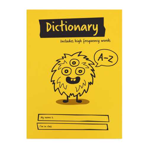 Little Monsters Primary Dictionary Book, A5, 28 Pages, Yellow