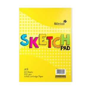 Yellow Sketch Pad, A4, 20 Sheets, 100 gsm White Cartridge Paper