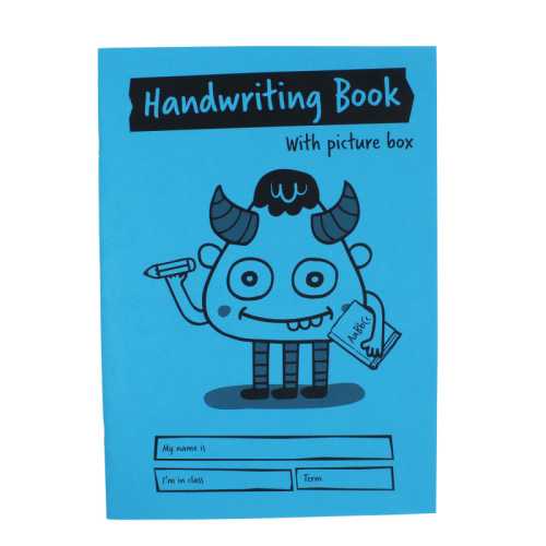 Little Monsters Handwriting Book with Picture Box, A4, 32 Pages, Blue