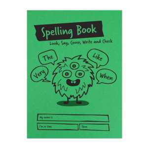 Little Monsters Spelling Test Book, A5, 32 Pages, Green
