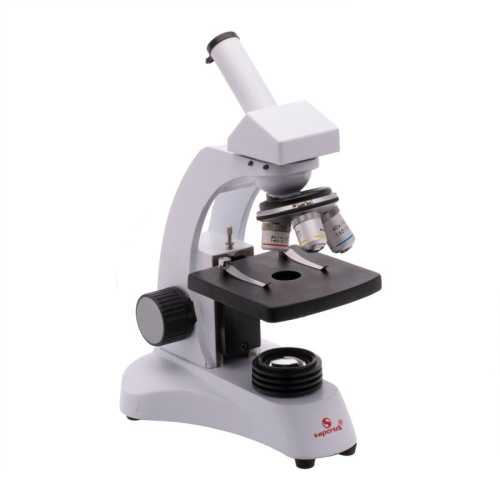 Monocular Compound Microscope, 4x, 10x, 40x Objectives, LED Illumination