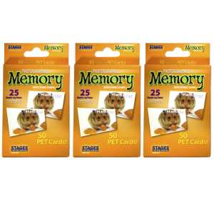 Pets Photographic Memory Matching Game, Pack of 3