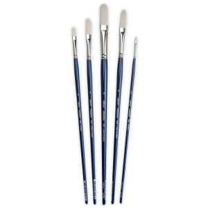 Bristlon Long Filbert Brush Set, 5 Brushes