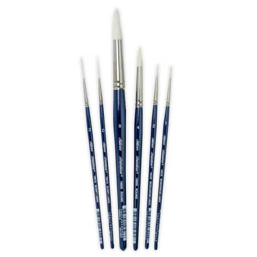 Bristlon Short Handle Liner Brushes, Set of 6