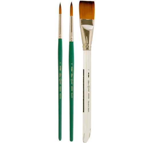 Crystal&trade; Golden Taklon Basic Watercolor Set, 3 Brushes