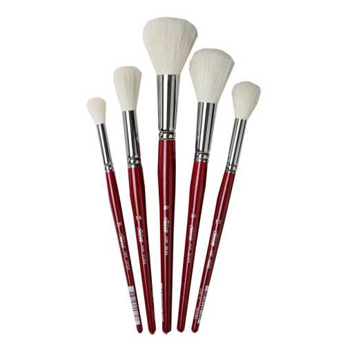 Silver Mops Round White, 5 Brushes