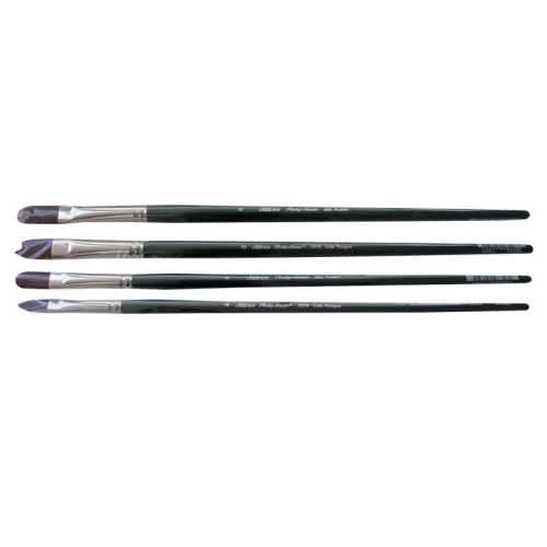 Ruby Satin Cats Tongues, 4 Brushes