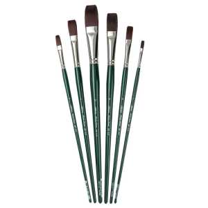 Ruby Satin Long Flats, 6 Brushes