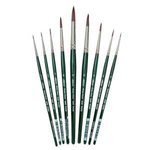 Ruby Satin Rounds, 9 Brushes