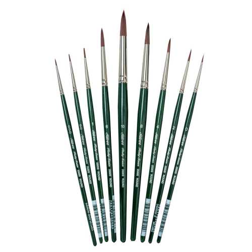 Ruby Satin Rounds, 9 Brushes