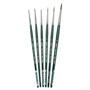 Ruby Satin Small Rounds, 6 Brushes