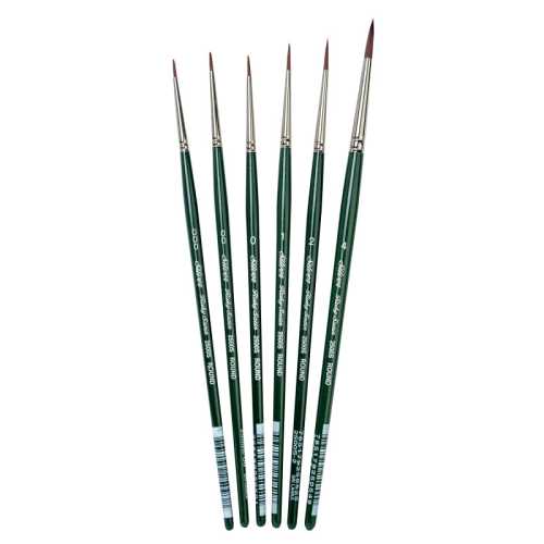Ruby Satin Small Rounds, 6 Brushes