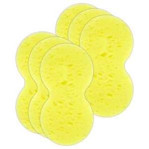 Extra-Large Easy-Grip Cleaning Sponges, Yellow, Pack of 6