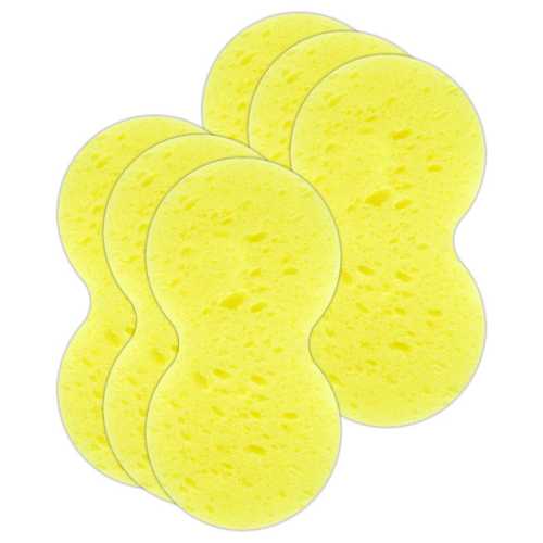 Extra-Large Easy-Grip Cleaning Sponges, Yellow, Pack of 6