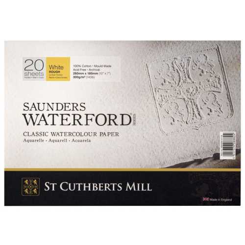 Saunders Waterford Watercolor Block, Rough, White, 140lb/300gsm, 20 Sheet, 10x7 inch, 1 Count