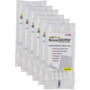 StikkiDOTS&trade;, Adhesive Dots, 100 Per Pack, 6 Packs