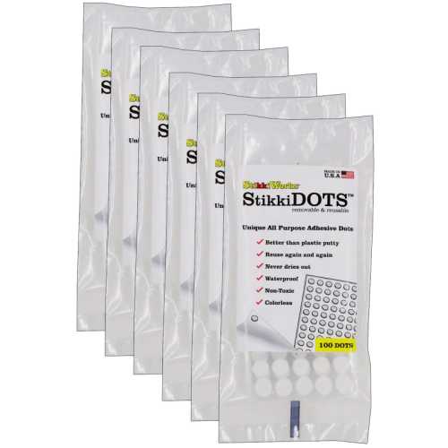 StikkiDOTS&trade;, Adhesive Dots, 100 Per Pack, 6 Packs