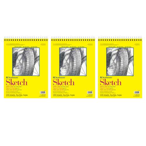 300 Series Sketch Pad, Side Wire Binding, 100 Sheets, 11x14 inch, Pack of 3