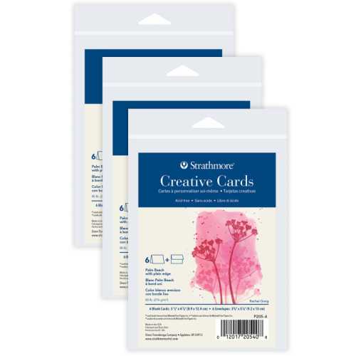 Creative Cards & Envelopes, Palm Beach with Plain Edge, Anniversary Size, 3.5x4.875 inch, 6 Per Pack, 3 Packs