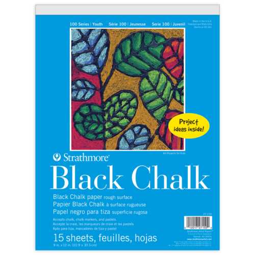 100 Series Black Chalk Paper Pad, 9x12 in, 15 Sheets