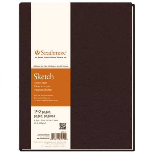 400 Series Sketch Paper Art Book, Matte Brown Cover, Natural White, 192 Sheet, 11x14 inch