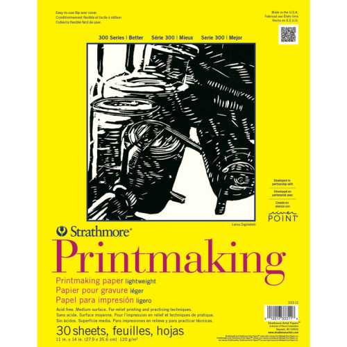 300 Series Printmaking Pad, Glue Binding, 30 Sheet, 11x14 inch, 1 Count
