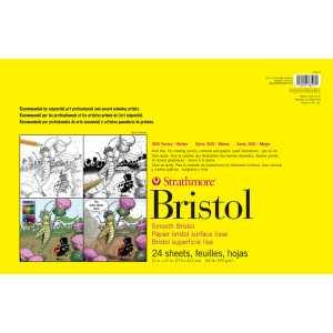 300 Series Bristol Pad, Smooth Finish, Tape Binding, 24 Sheet, 11x17 inch, 1 Count