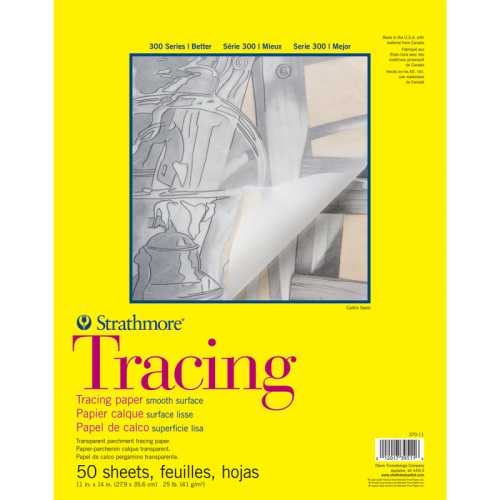 Strathmore 300 Series Tracing Paper Pad, Tape Binding, 50 Sheet, 11x14 inch, 1 Count