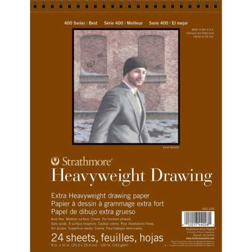 400 Series Drawing Paper Pad, Top Wire Binding, 24 Sheet, 8x10 inch, 1 Count