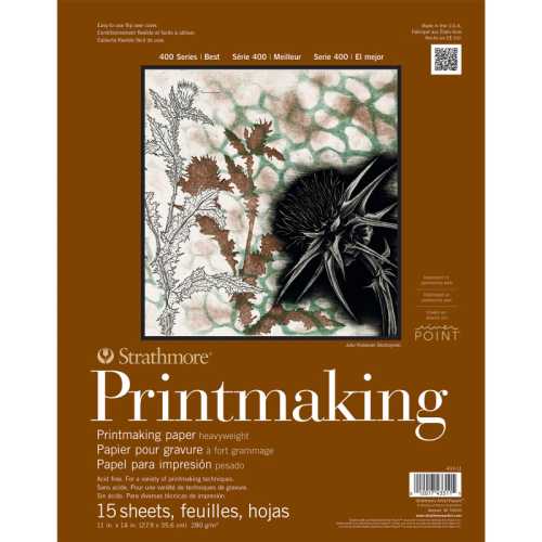 400 Series Printmaking Paper Pad, Heavyweight, Glue Binding, 15 Sheet, 11x14 inch, 1 Count