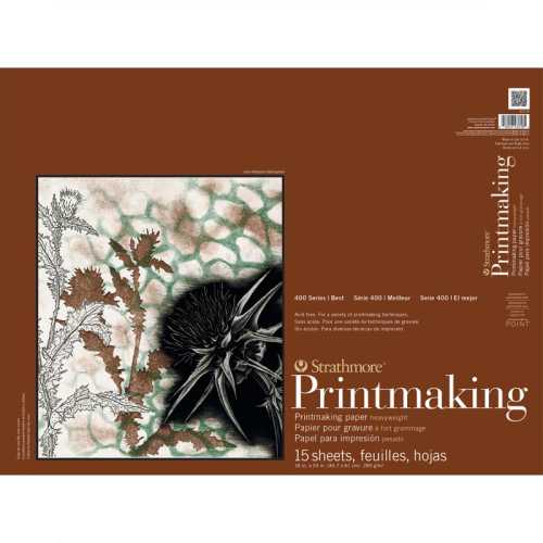400 Series Printmaking Paper Pad, Heavyweight, Glue Binding, 15 Sheet, 18x24 inch, 1 Count