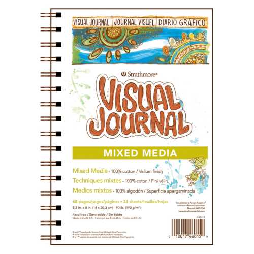 Visual Journals Mixed Media Paper Pad, Wire Binding, 34 Sheet, 5.5x8 in