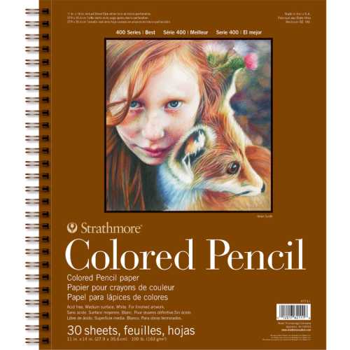 400 Series Colored Pencil Paper Pad, Side Wire Binding, 30 Sheet, 18x24 inch, 1 Count