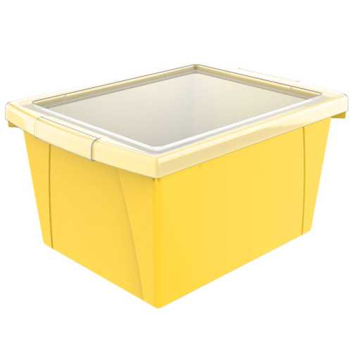 4 Gallon Storage Bin with Lid, Yellow