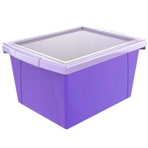 4 Gallon Storage Bin with Lid, Purple