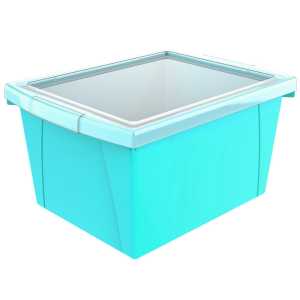 4 Gallon Storage Bin with Lid, Teal