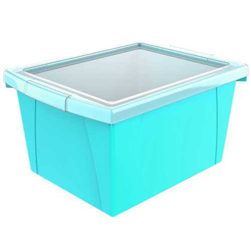 4 Gallon Storage Bin with Lid, Teal