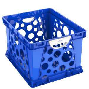 Premium File Crate with Handles, Classroom Blue