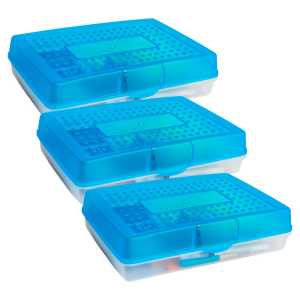 Large Pencil Box, Blue, Set of 3