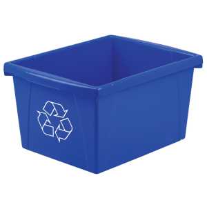 4 Gallon Recycling Bin, Blue