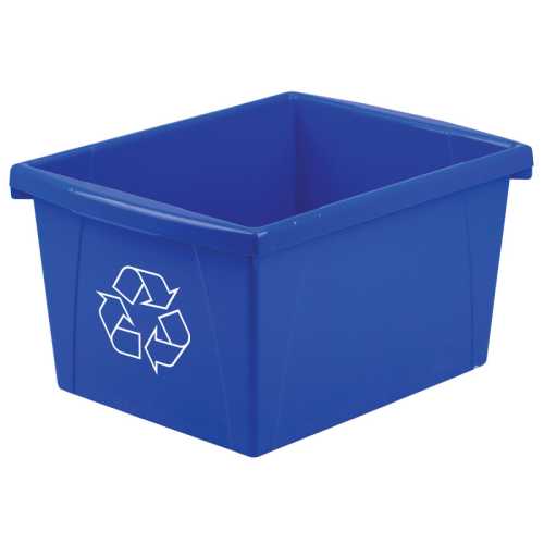 4 Gallon Recycling Bin, Blue