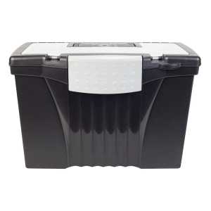 Letter/Legal Portable File Box, Black
