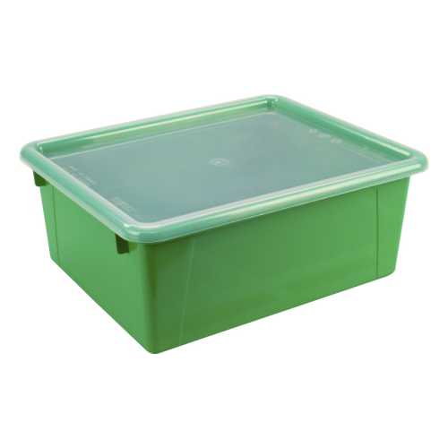 Deep Storage Tray with Lid, Green