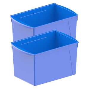 Wide Book Bin, 14.5" x 9.2" x 7", Blue, Classroom Storage Organizer, Set of 2
