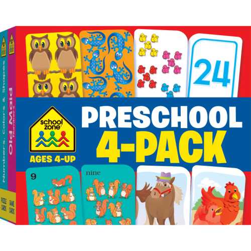 Preschool Flash Card, 4-Pack