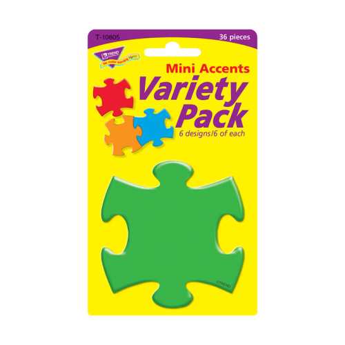Puzzle Pieces Mini Accents Variety Pack, 36 ct