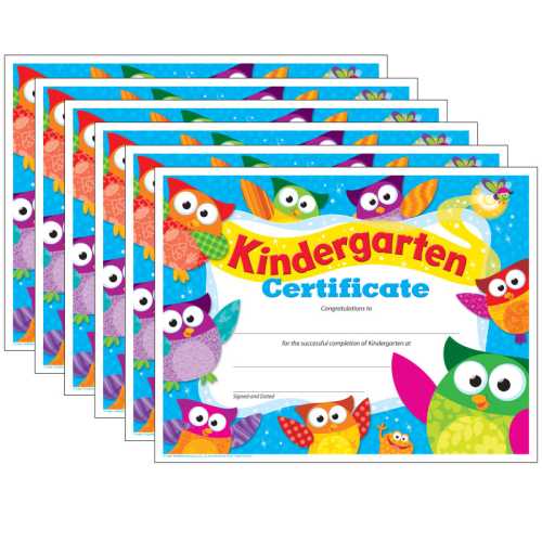 Kindergarten Certificate Owl-Stars!&reg;, 30 Per Pack, 6 Packs