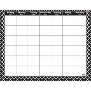 Moroccan Black Wipe-Off&reg; Calendar, Monthly