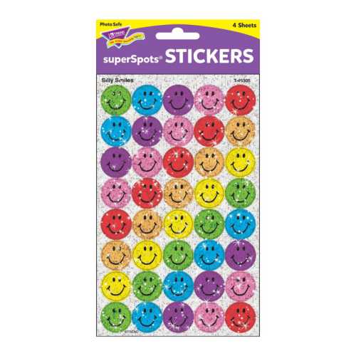 Silly Smiles superSpots&reg; Stickers-Sparkle, 160 ct