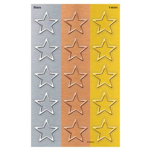 I &hearts; Metal Stars superShapes Stickers - Large, 120 Count